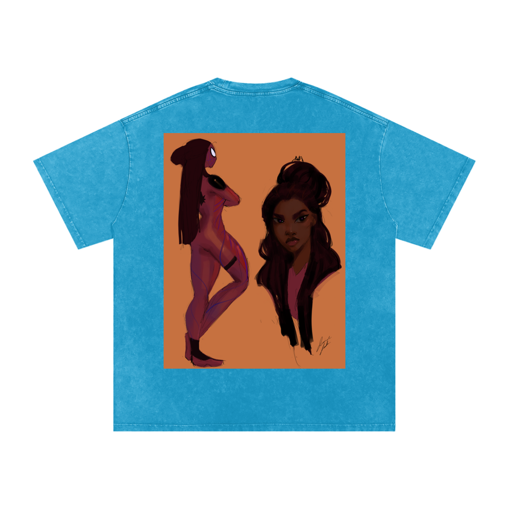 In Another Universe Snow Washed Oversized Cotton T-Shirt