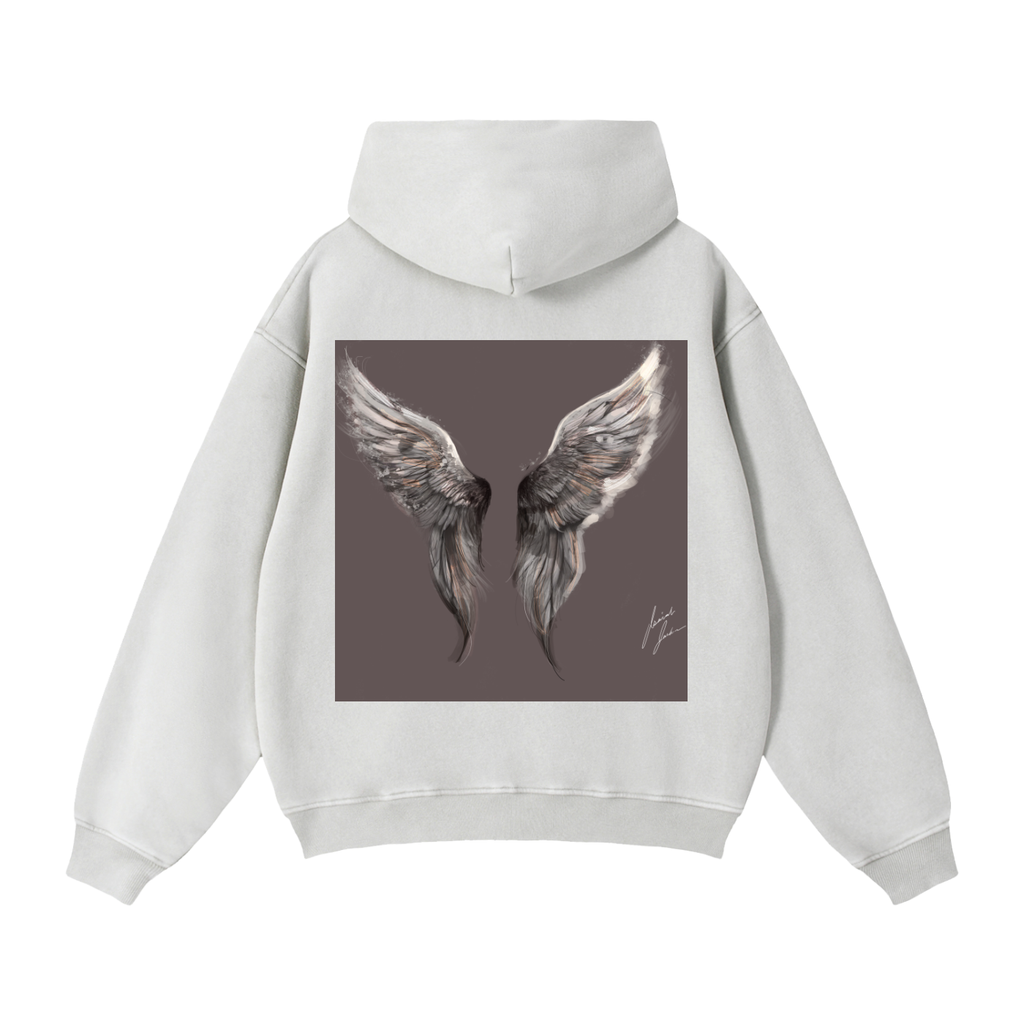 Wings Above Zip-Through Boxy Fleece Hoodie