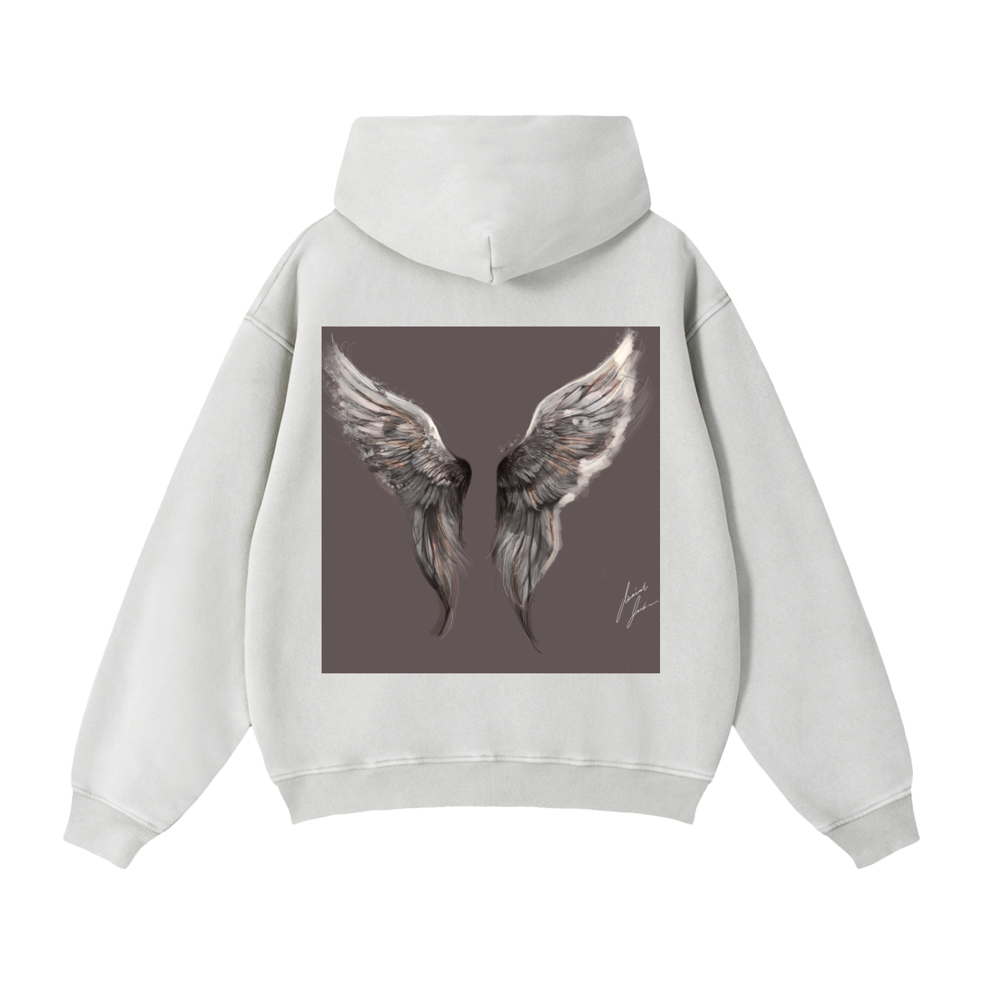Wings Above Zip-Through Boxy Fleece Hoodie