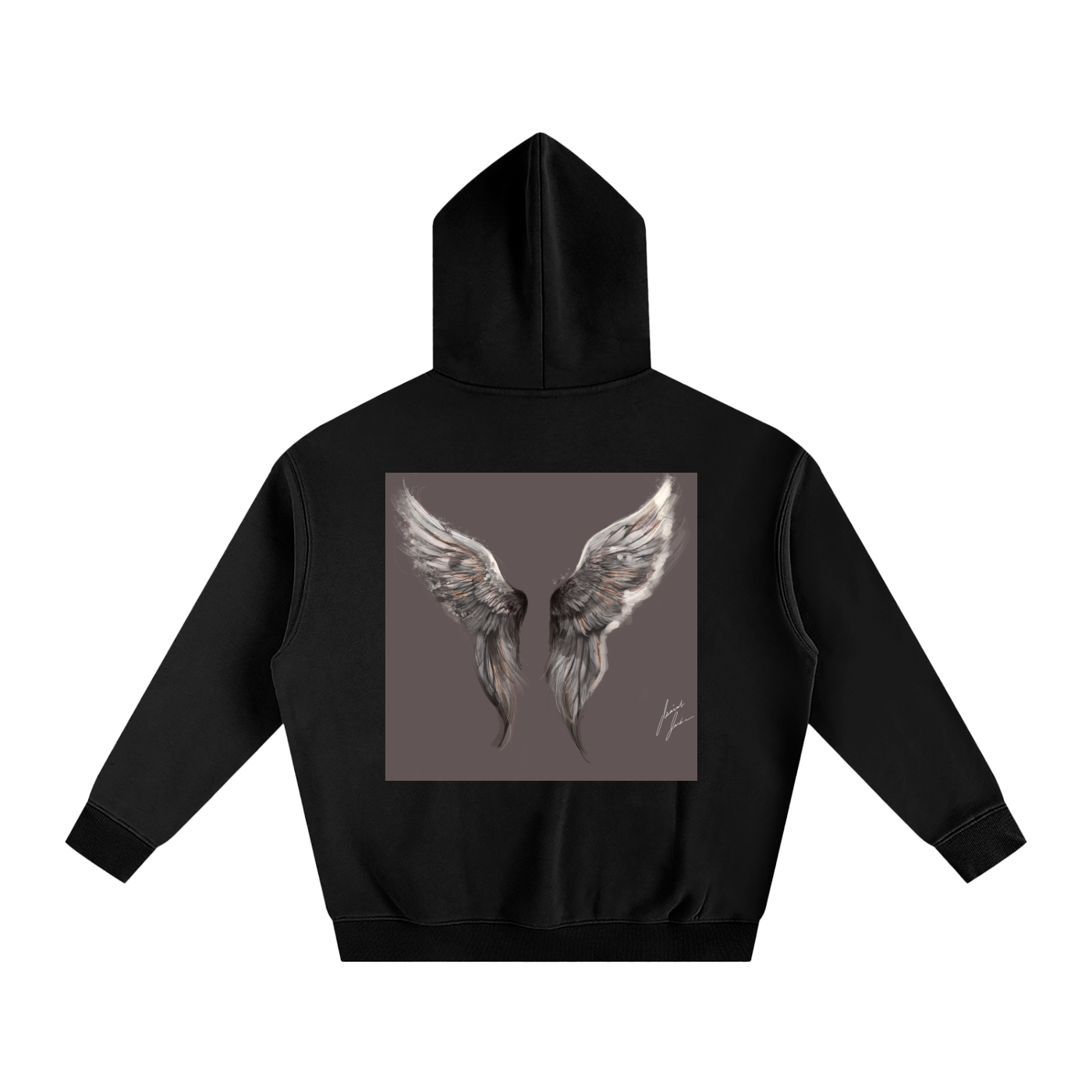 Wings above Oversize Fleeced Hoodie