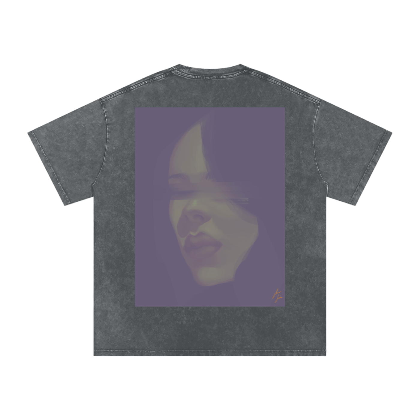 Hidden Face Acid Wash Oversize T-Shirt - 250 GSM