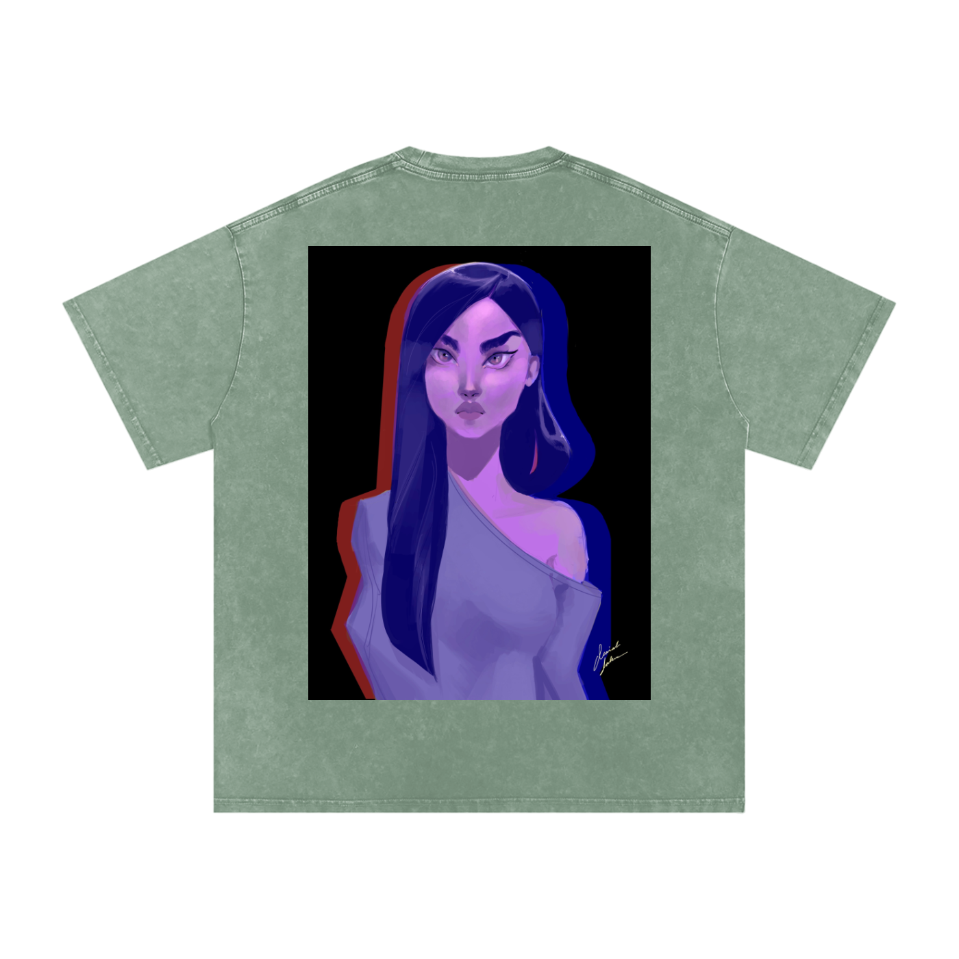 Focused Acid Wash Oversize T-Shirt - 250 GSM