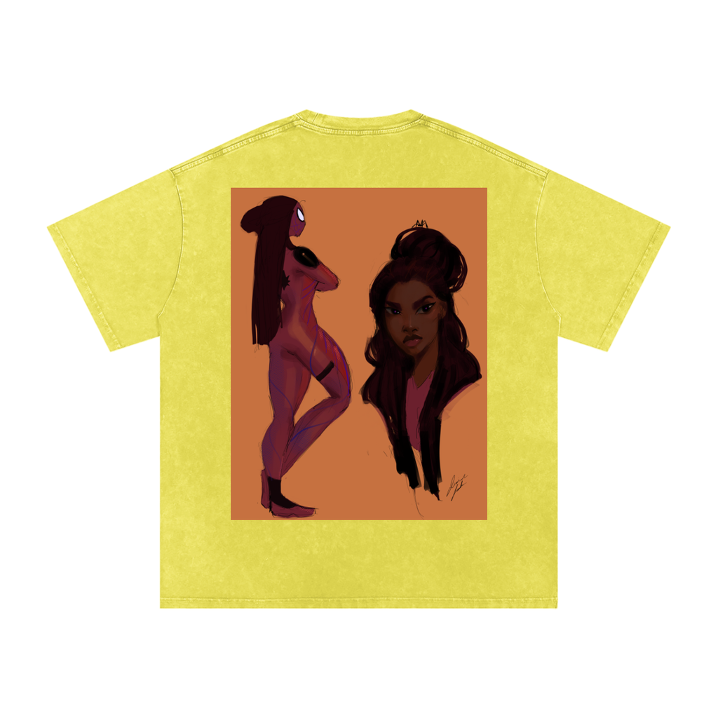 In Another Universe Snow Washed Oversized Cotton T-Shirt