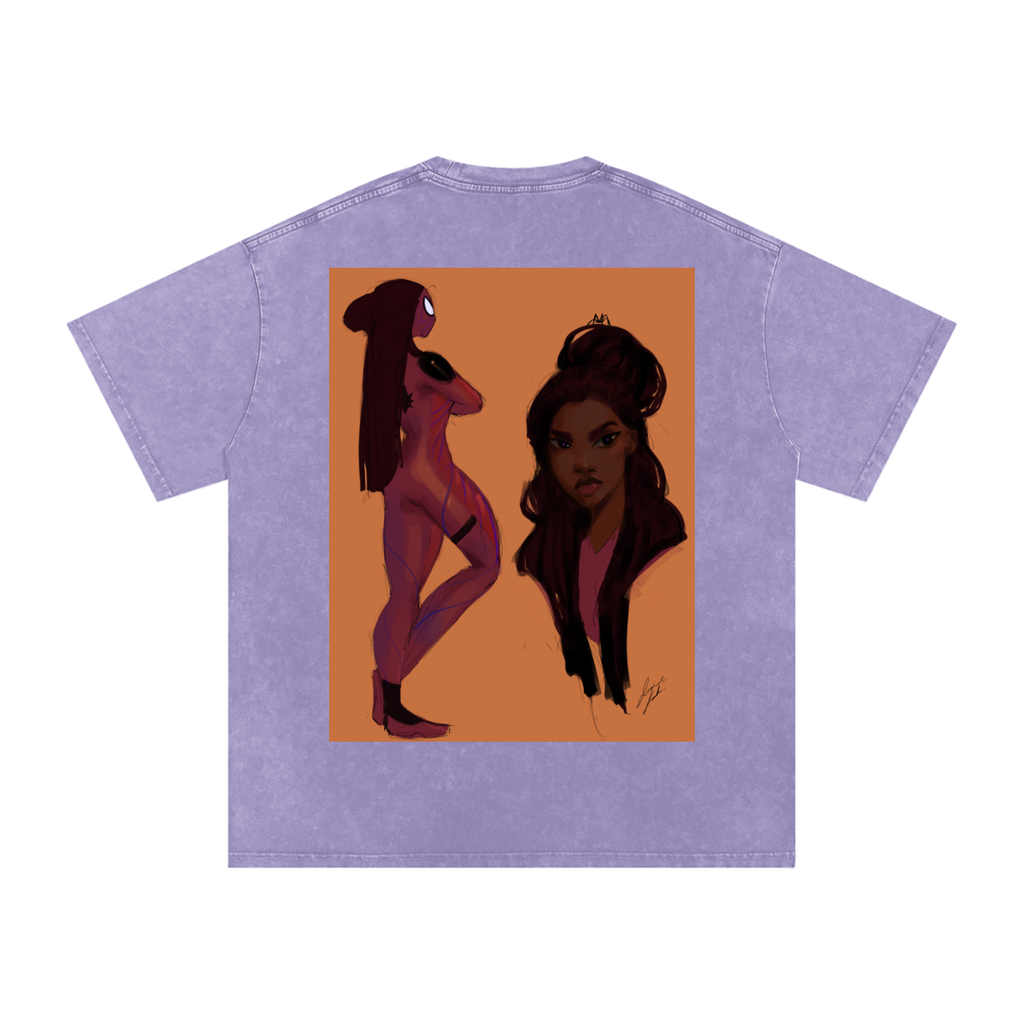In Another Universe Snow Washed Oversized Cotton T-Shirt