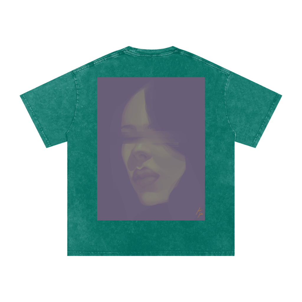 Hidden Face Acid Wash Oversize T-Shirt - 250 GSM