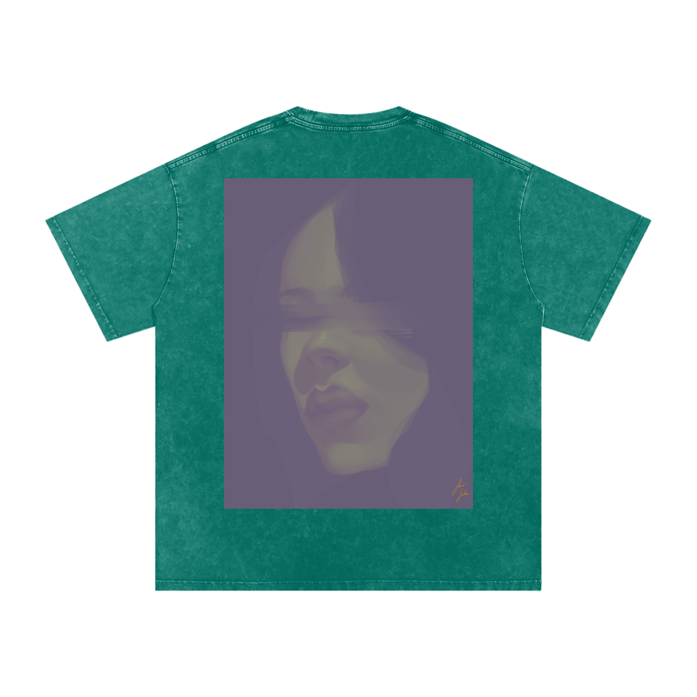 Hidden Face Acid Wash Oversize T-Shirt - 250 GSM