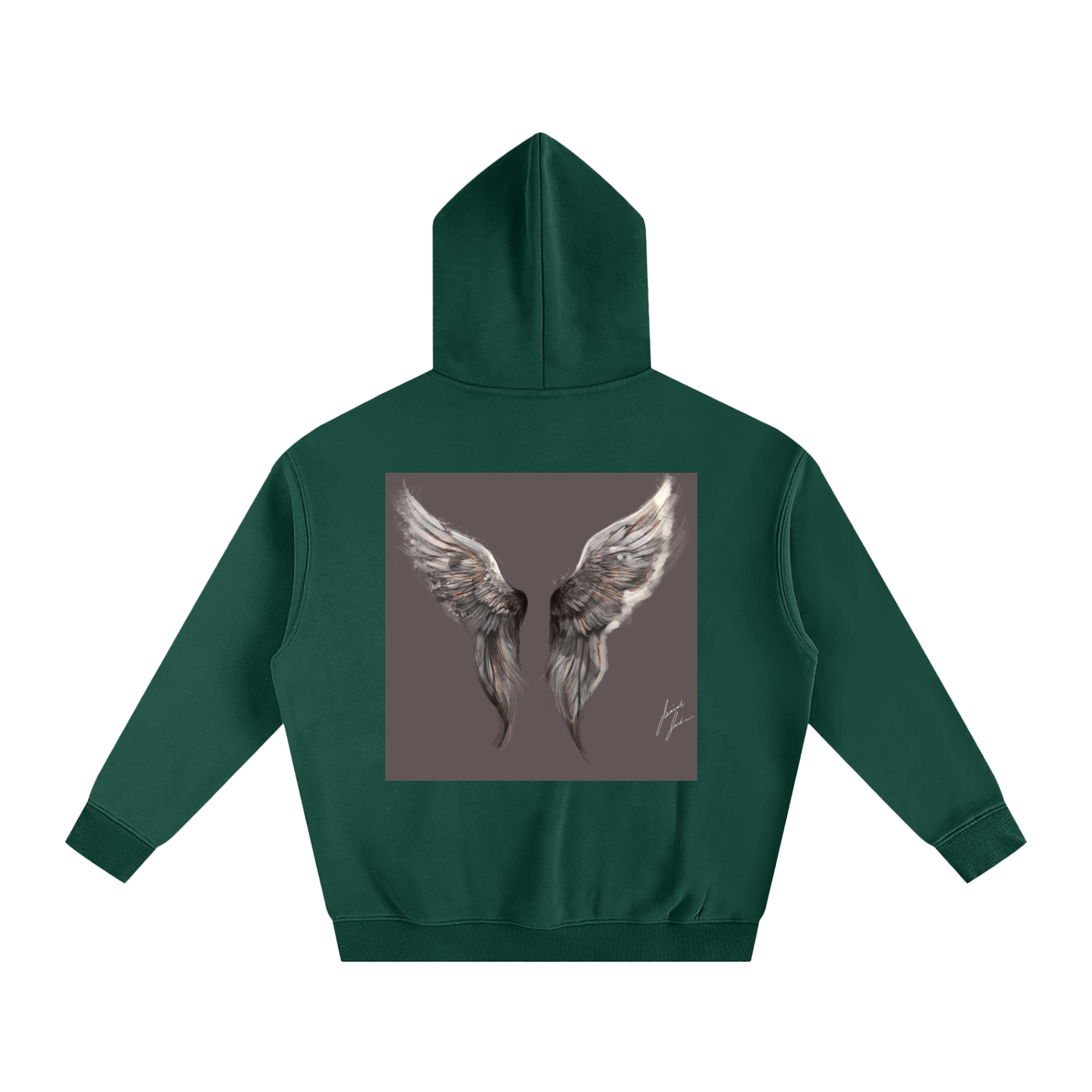 Wings above Oversize Fleeced Hoodie