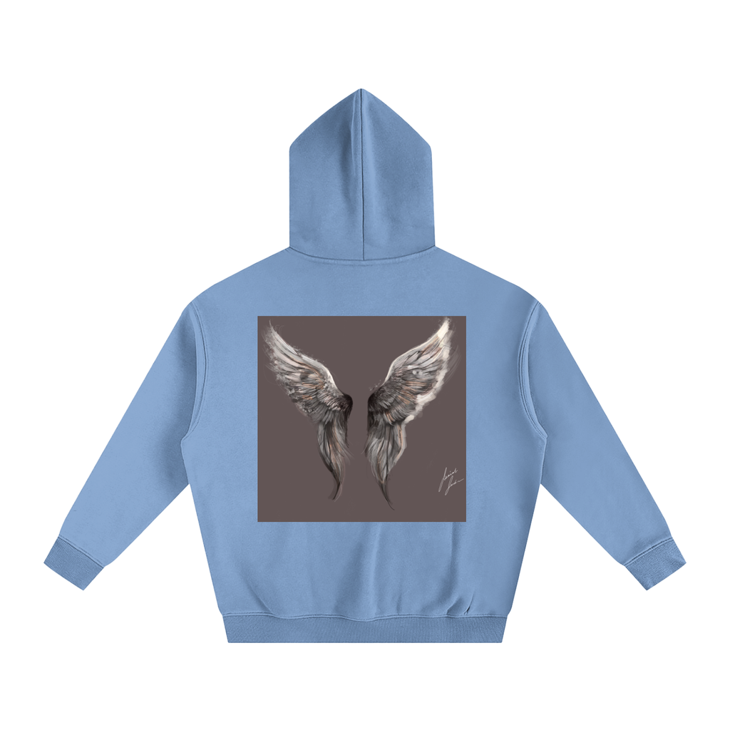 Wings above Oversize Fleeced Hoodie