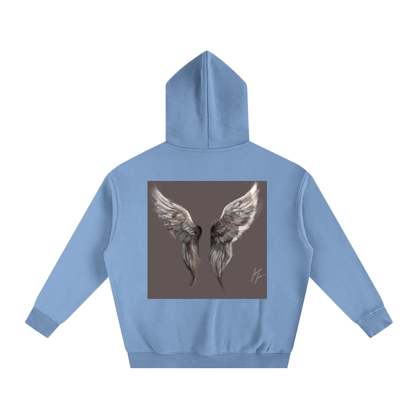 Wings above Oversize Fleeced Hoodie