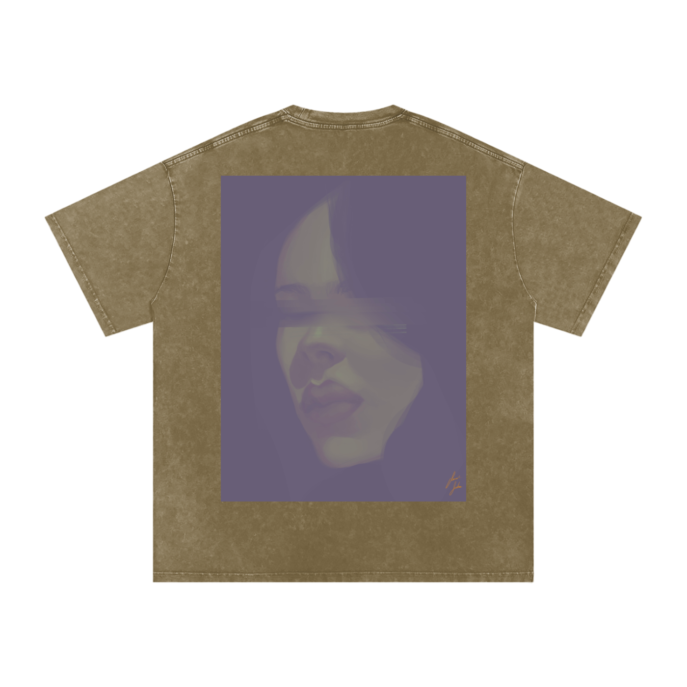 Hidden Face Acid Wash Oversize T-Shirt - 250 GSM