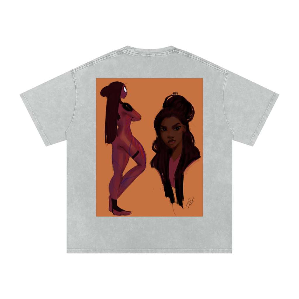 In Another Universe Snow Washed Oversized Cotton T-Shirt