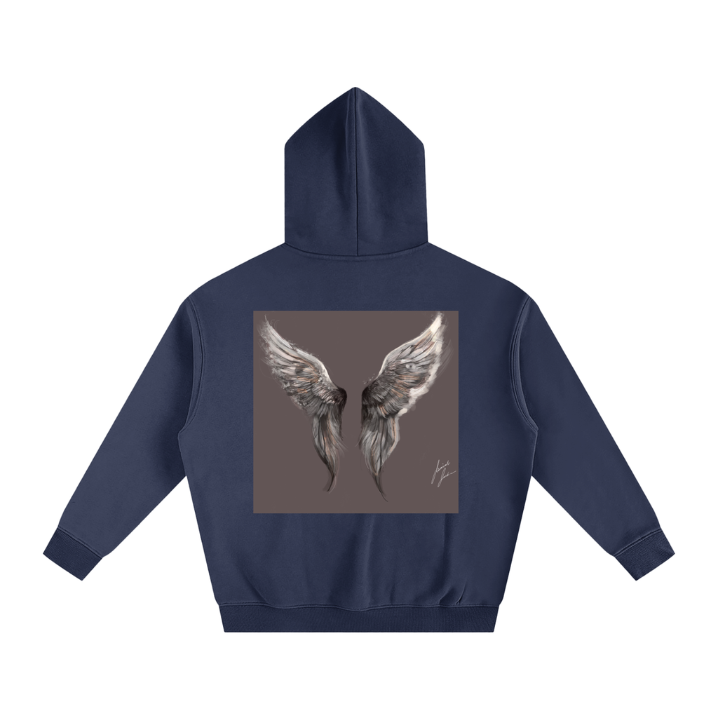 Wings above Oversize Fleeced Hoodie
