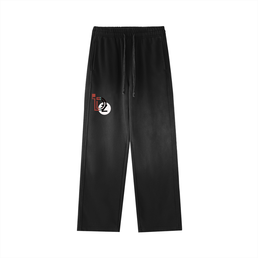 Logo Vintage Washed Gradient Straight-Leg Sweatpants