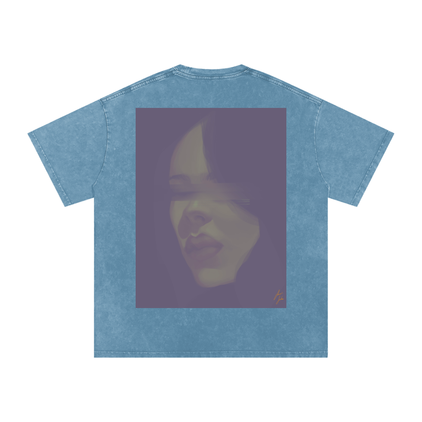 Hidden Face Acid Wash Oversize T-Shirt - 250 GSM