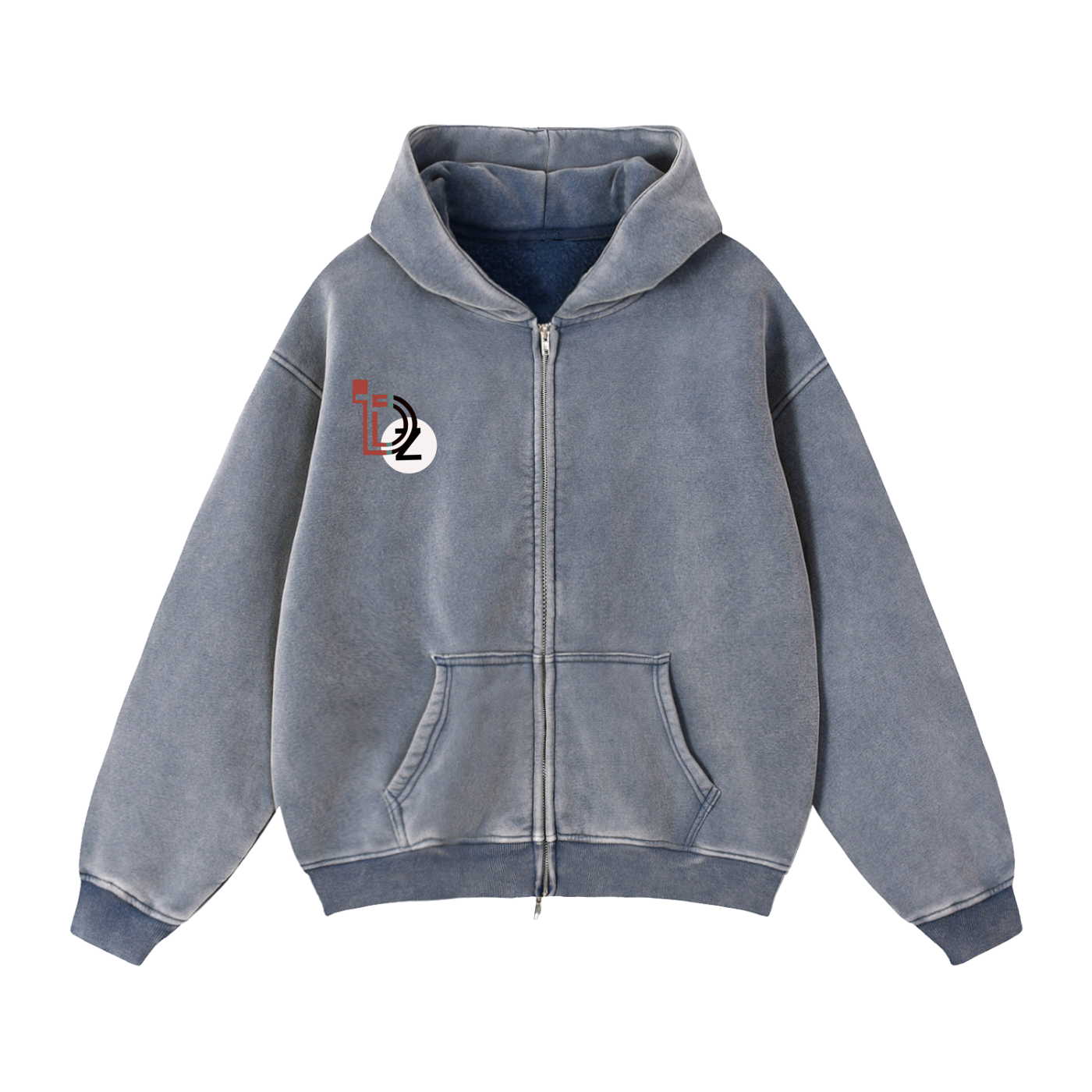 Wings Above Zip-Through Boxy Fleece Hoodie