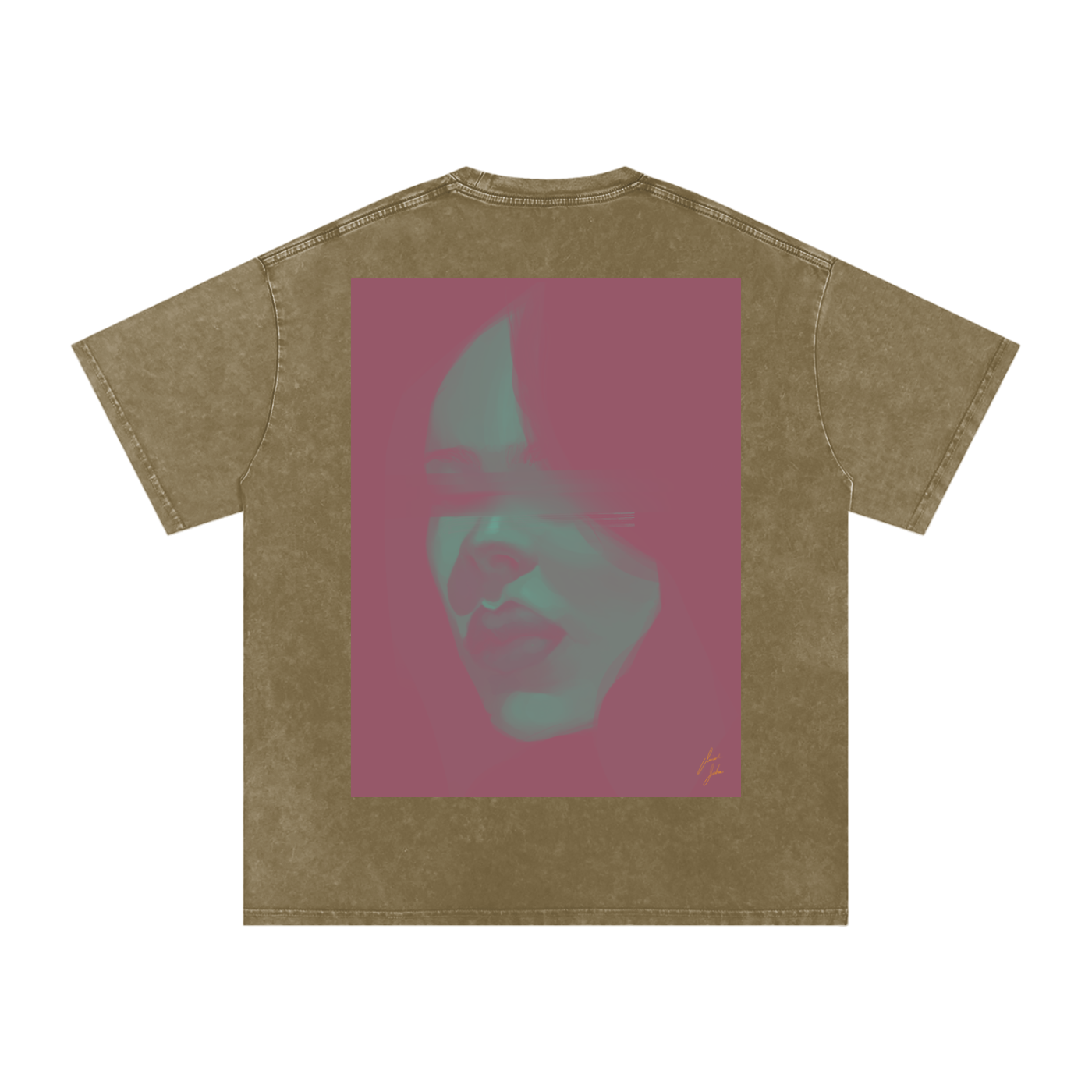 Hidden Face Acid Wash Oversize T-Shirt - 250 GSM