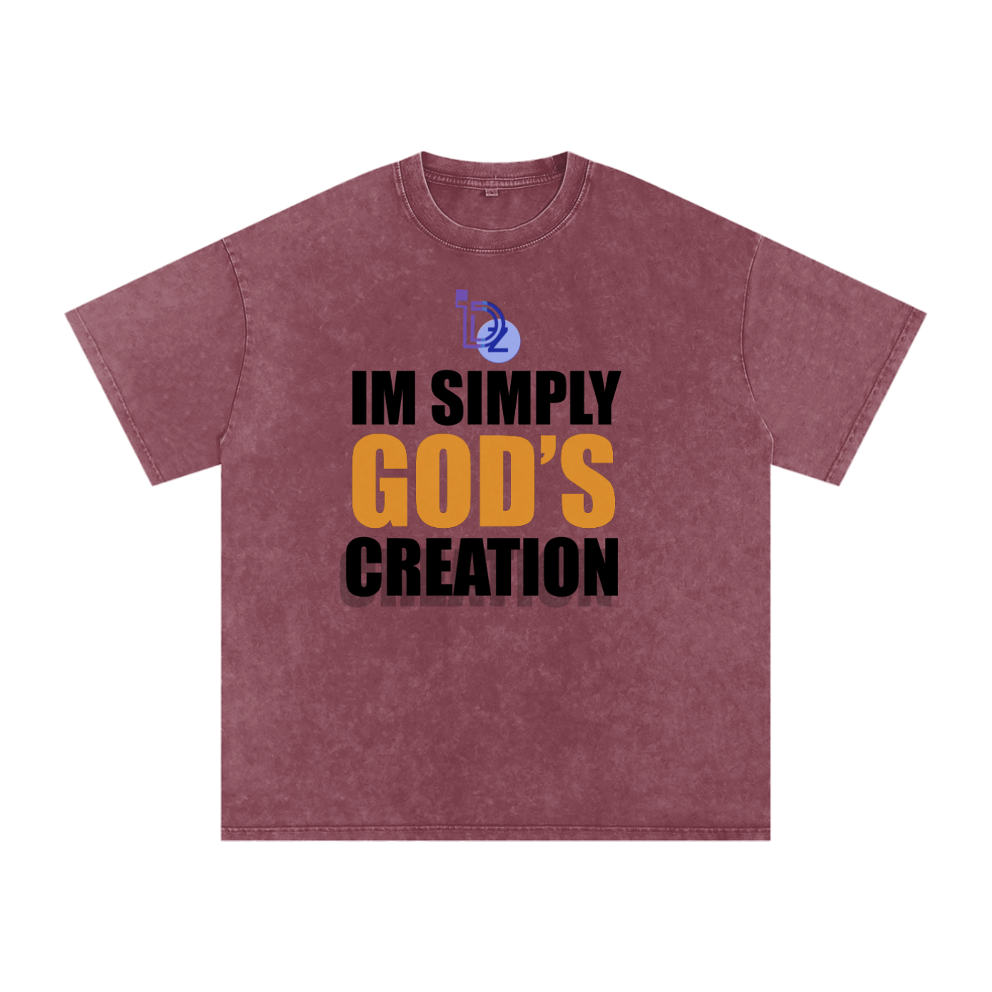 I'm Simply God's Creation Snow Washed Oversized Cotton T-Shirt