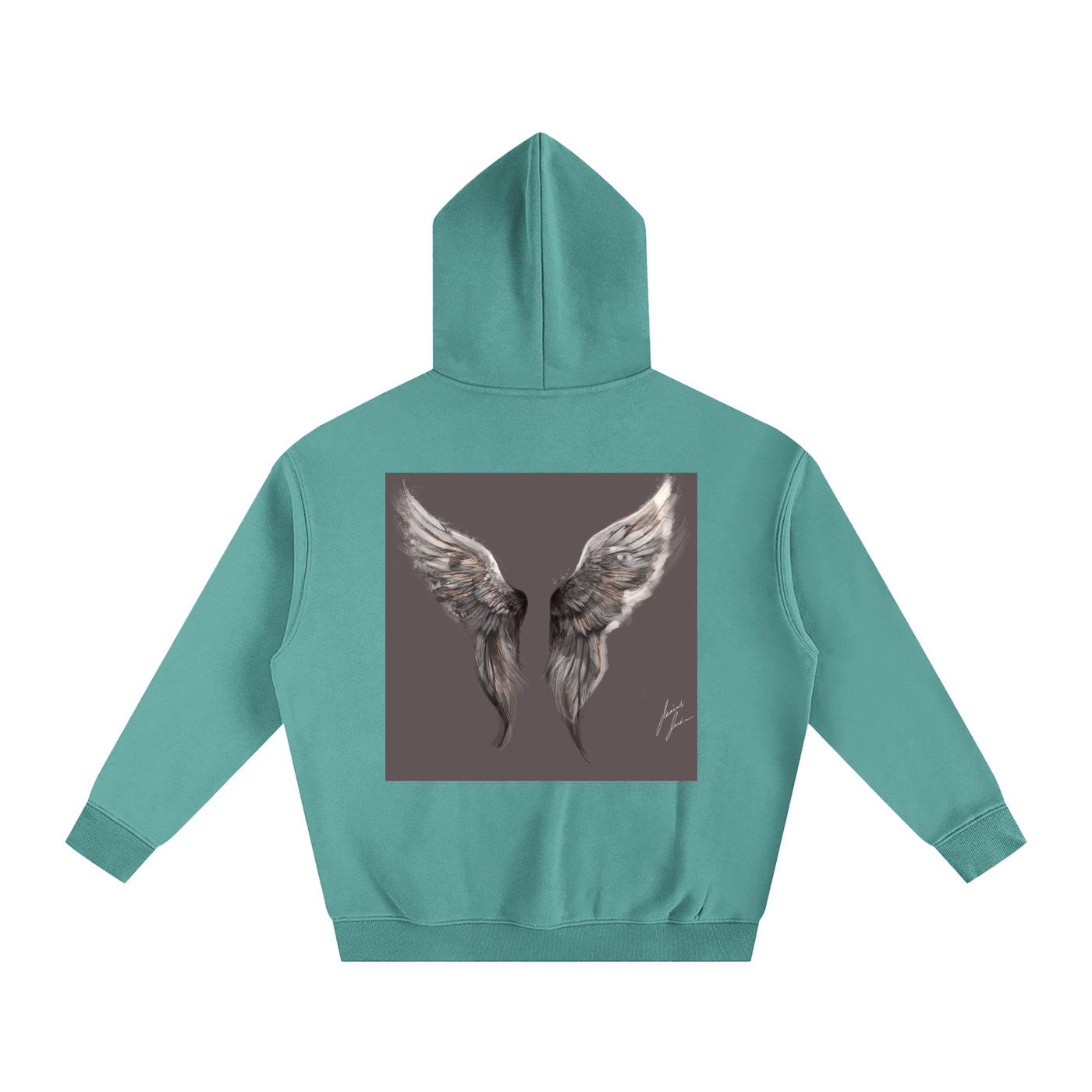 Wings above Oversize Fleeced Hoodie