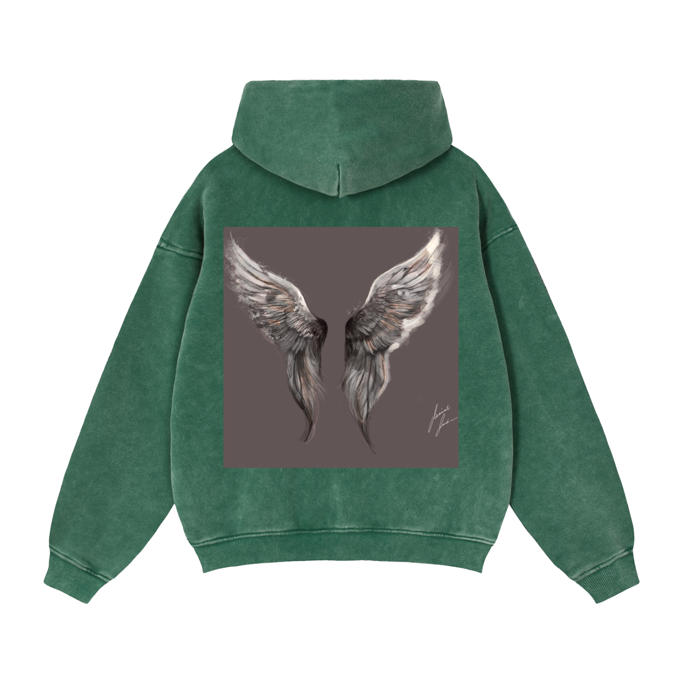 Wings Above Zip-Through Boxy Fleece Hoodie