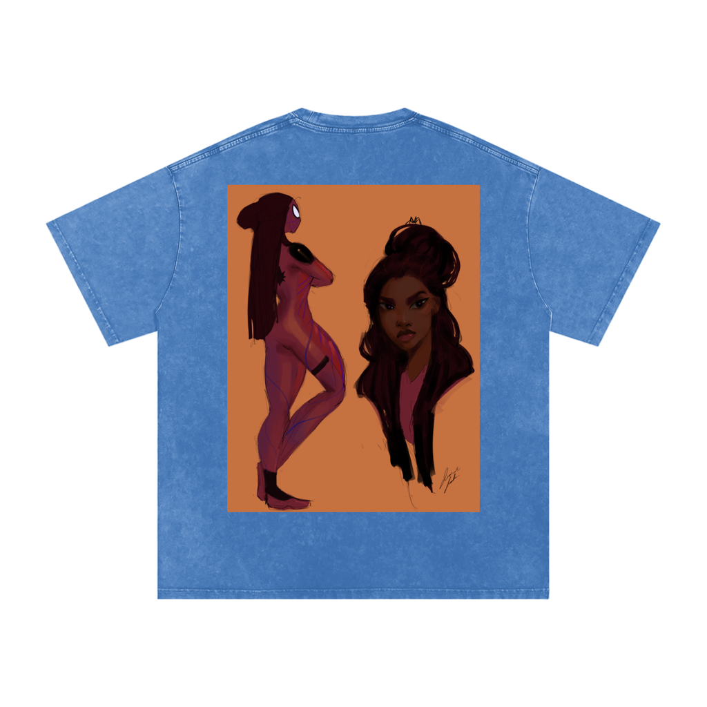 In Another Universe Snow Washed Oversized Cotton T-Shirt
