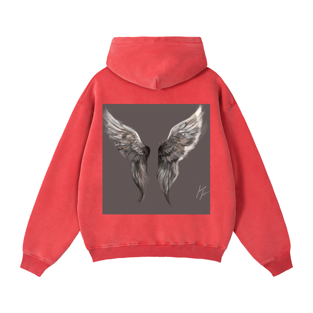 Wings Above Zip-Through Boxy Fleece Hoodie