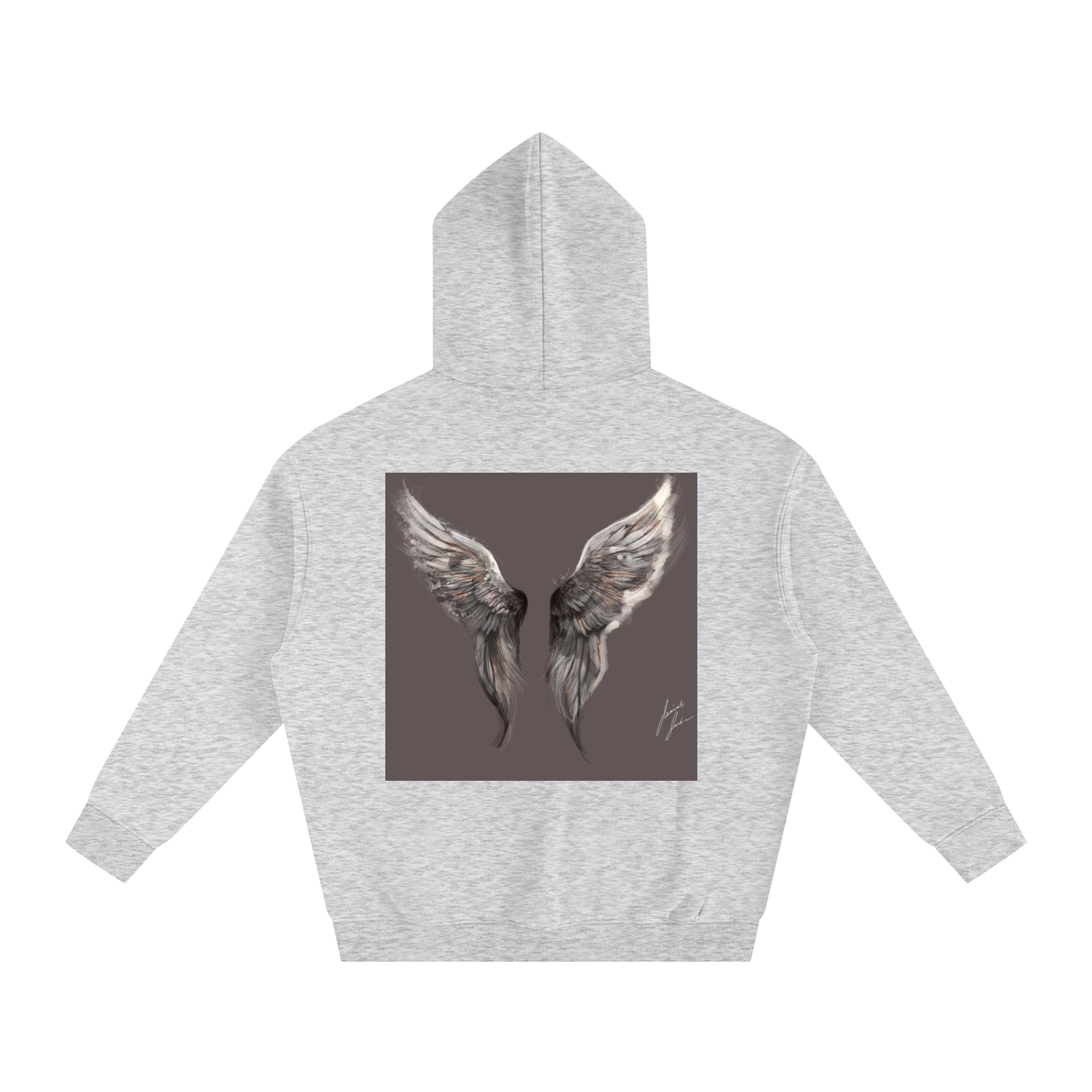 Wings above Oversize Fleeced Hoodie