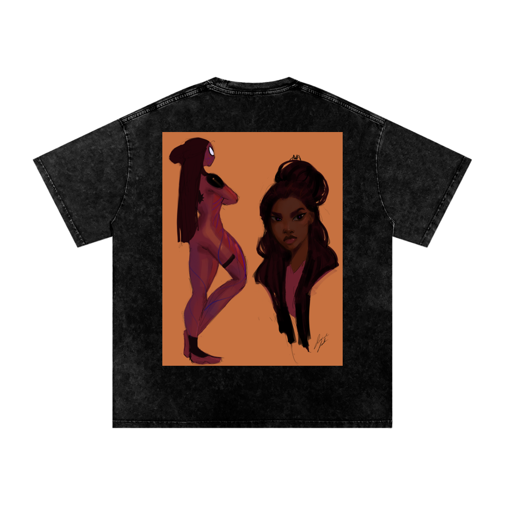 In Another Universe Snow Washed Oversized Cotton T-Shirt