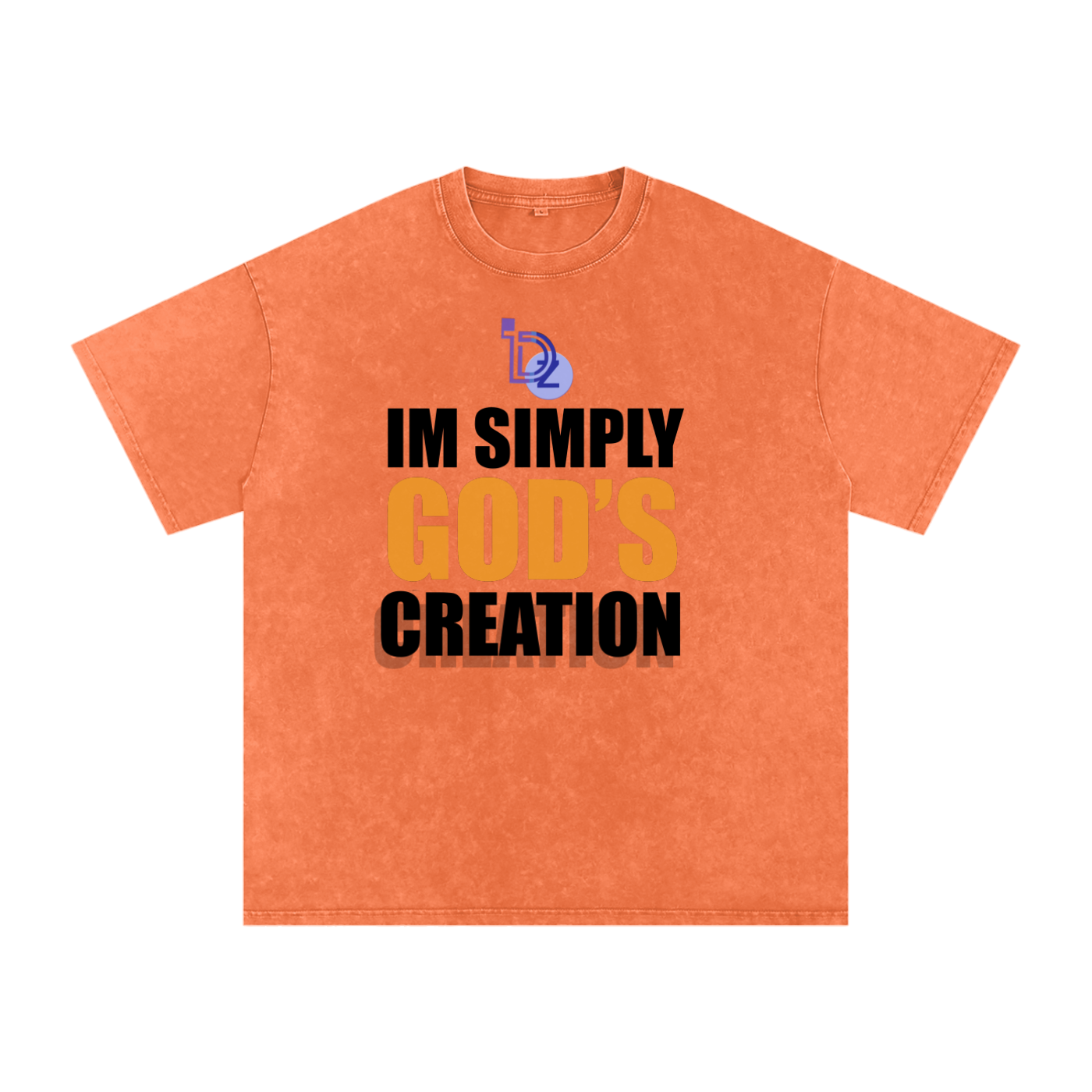 I'm Simply God's Creation Snow Washed Oversized Cotton T-Shirt