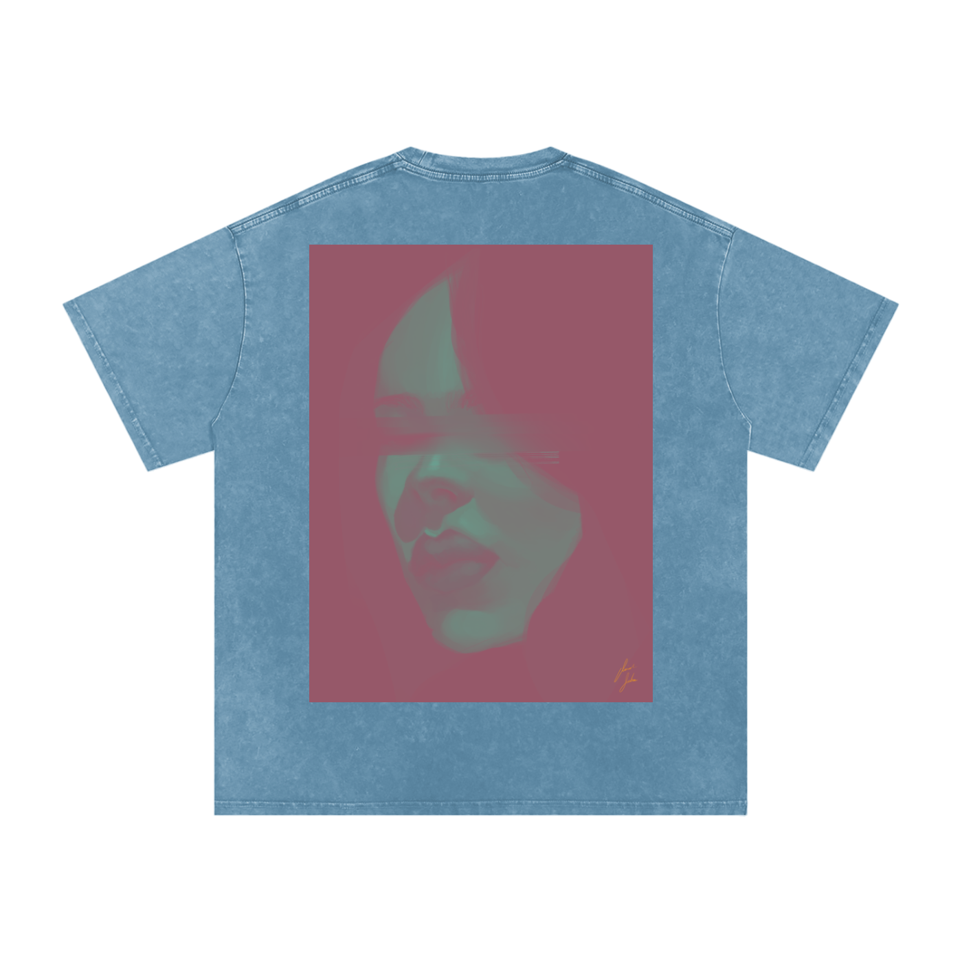 Hidden Face Acid Wash Oversize T-Shirt - 250 GSM