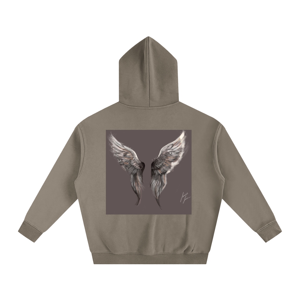 Wings above Oversize Fleeced Hoodie