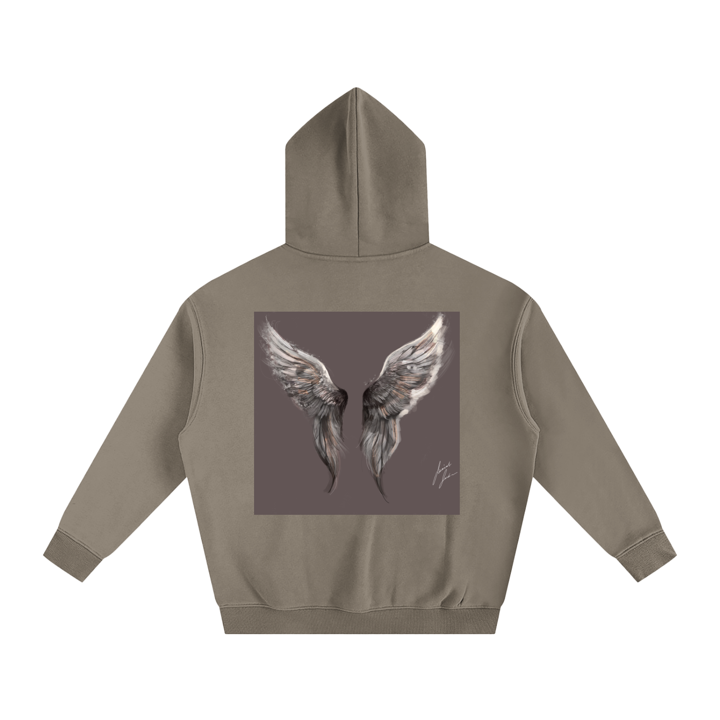 Wings above Oversize Fleeced Hoodie
