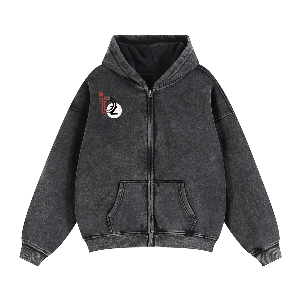 IN MY LANE Zip-Through Boxy Fleece Hoodie