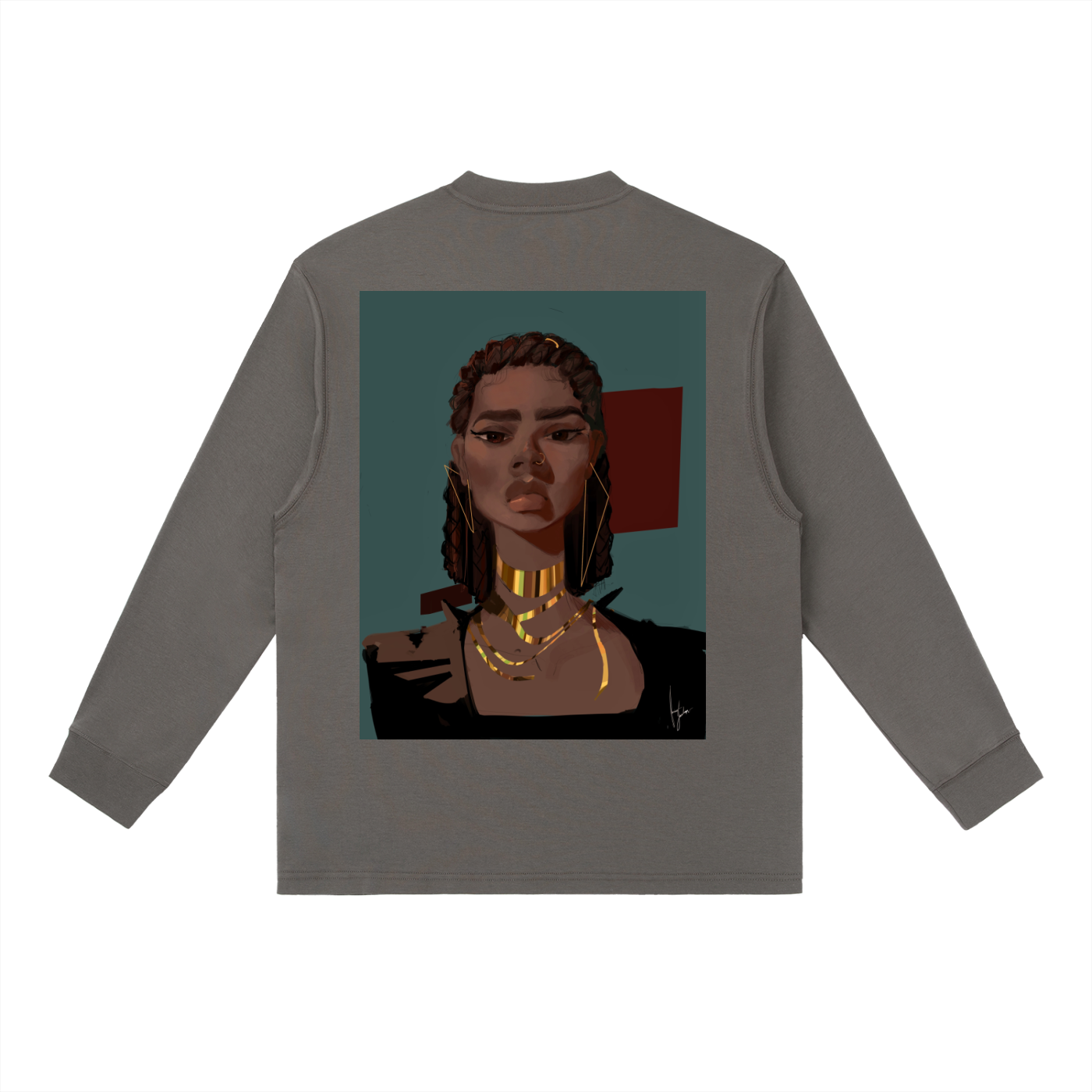 Chocolate's Gold Essential Crewneck Long-Sleeve T-Shirt