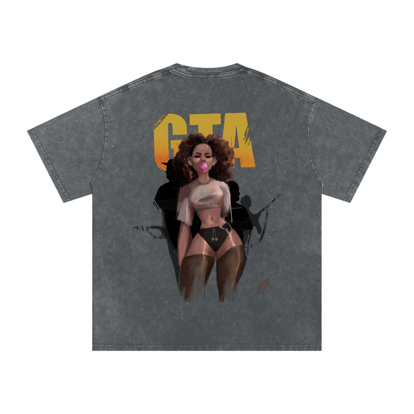 Obey N $urvive Snow Washed Oversized Cotton T-Shirt
