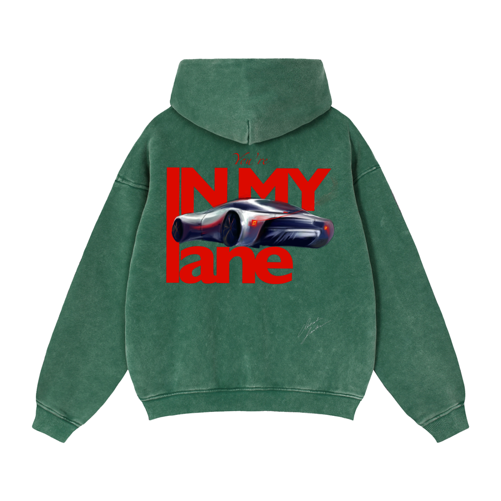 IN MY LANE Zip-Through Boxy Fleece Hoodie
