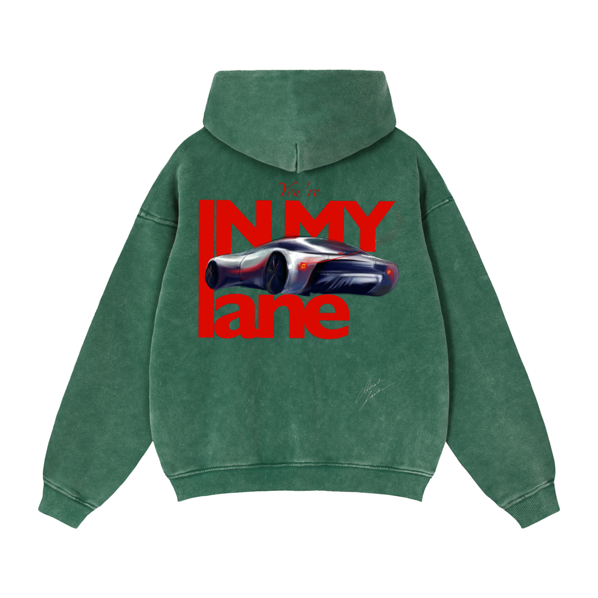 IN MY LANE Zip-Through Boxy Fleece Hoodie