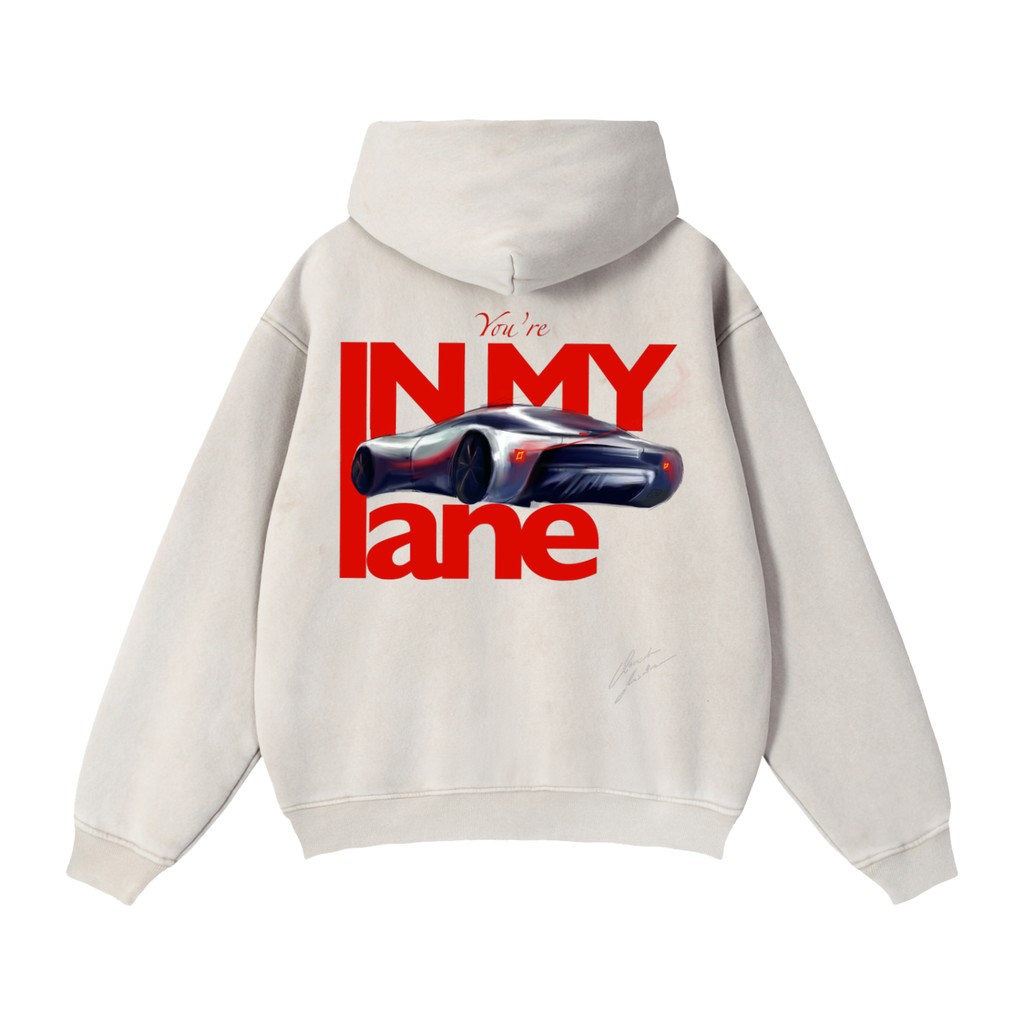 IN MY LANE Zip-Through Boxy Fleece Hoodie