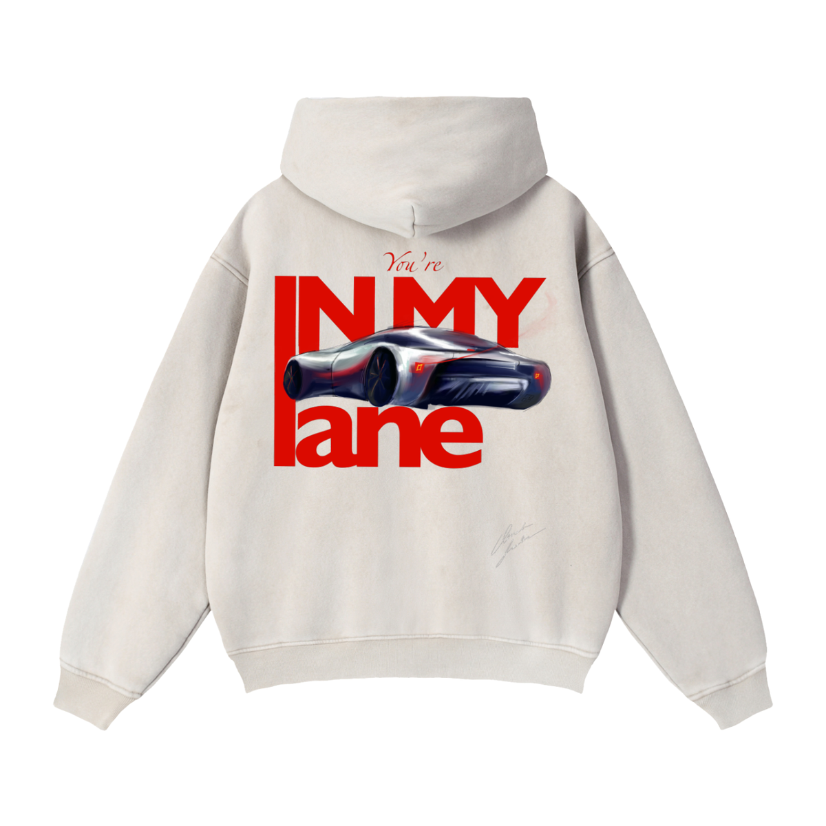 IN MY LANE Zip-Through Boxy Fleece Hoodie