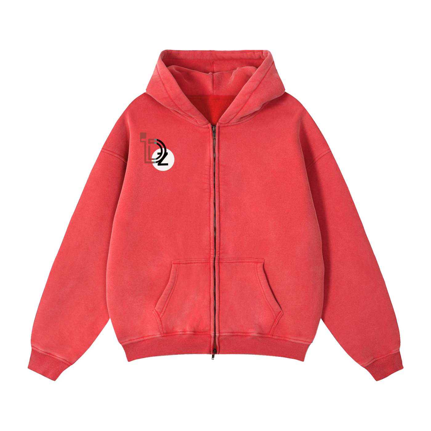 Wings above Zip-Through Boxy Fleece Hoodie