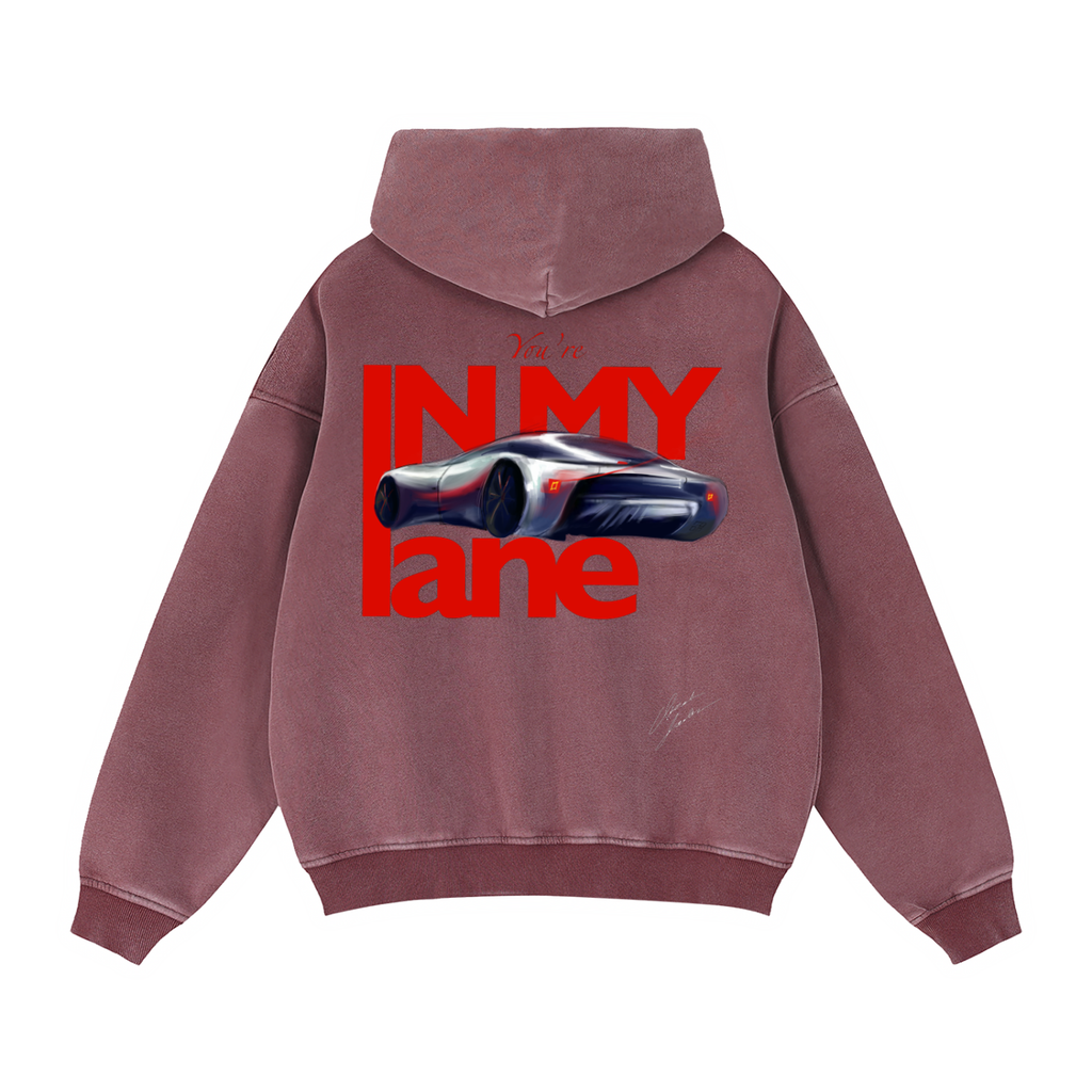 IN MY LANE Zip-Through Boxy Fleece Hoodie