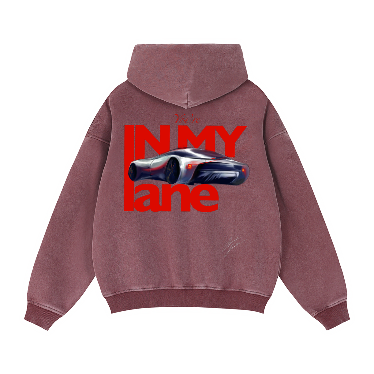 IN MY LANE Zip-Through Boxy Fleece Hoodie