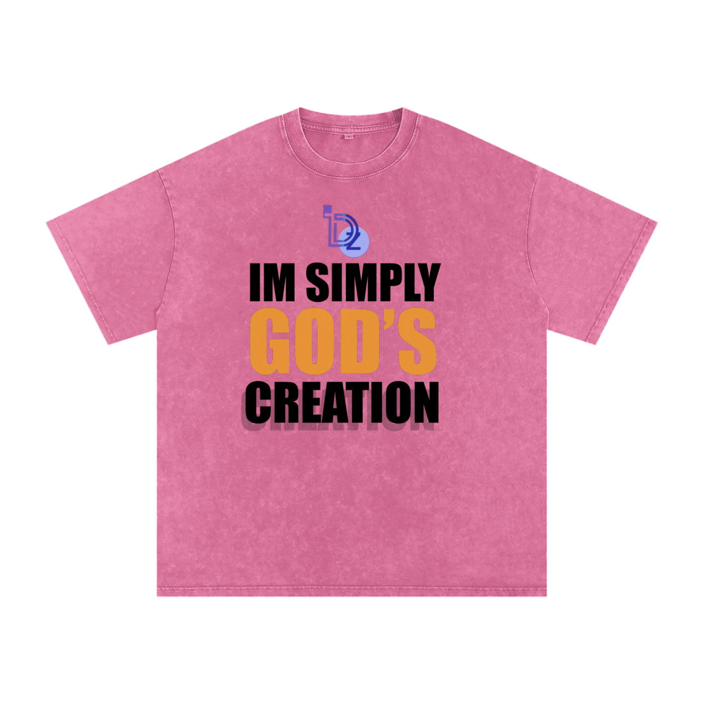 I'm Simply God's Creation Snow Washed Oversized Cotton T-Shirt