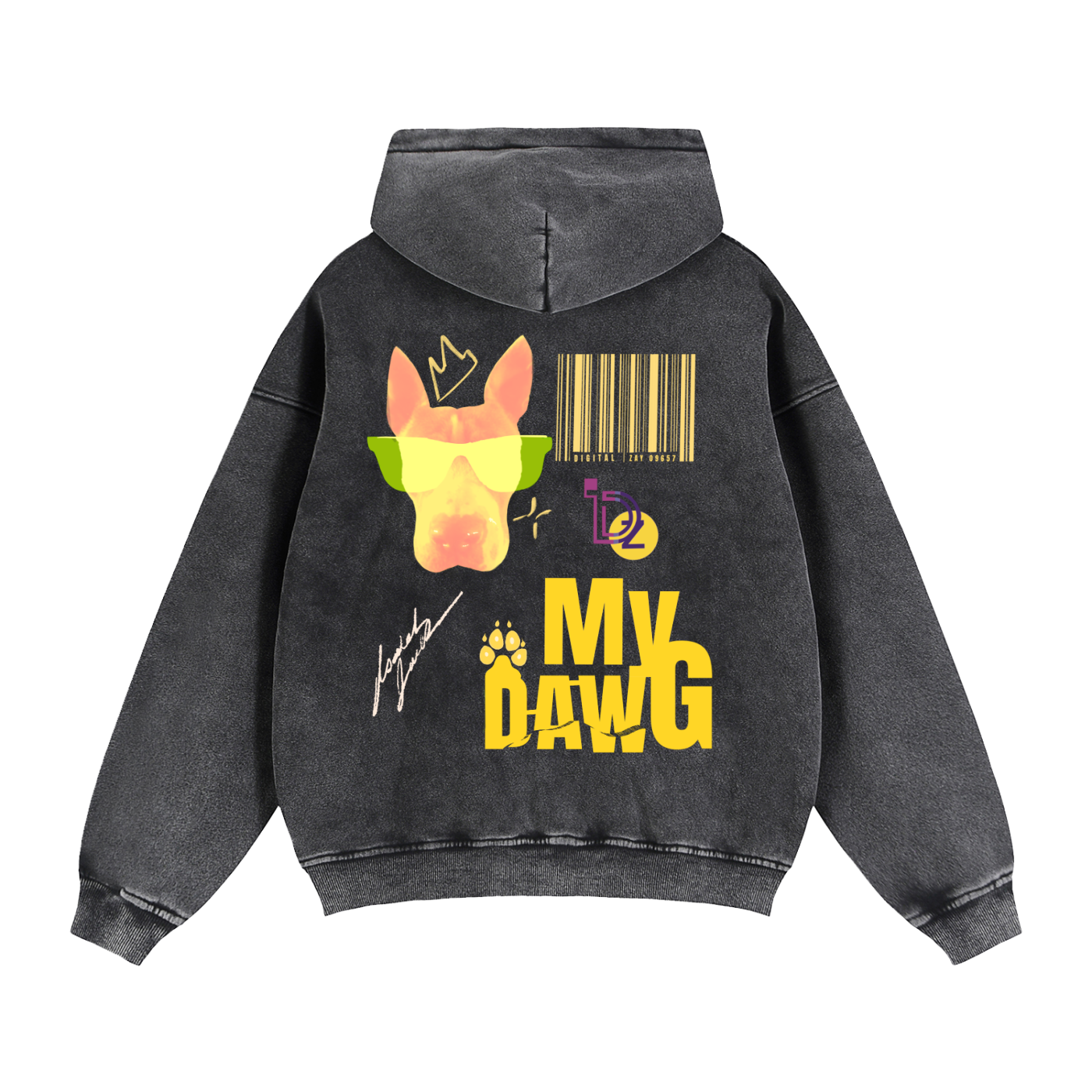 My DAWG Zip-Through Boxy Fleece Hoodie