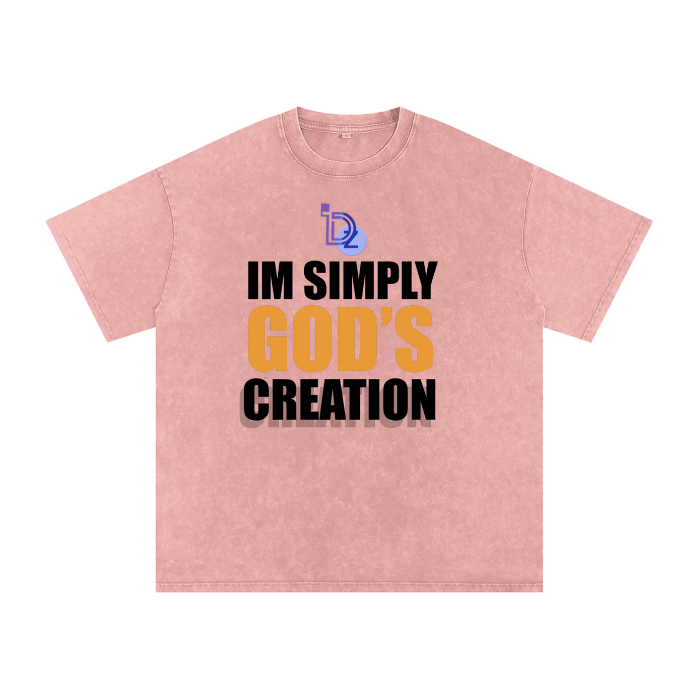 I'm Simply God's Creation Snow Washed Oversized Cotton T-Shirt