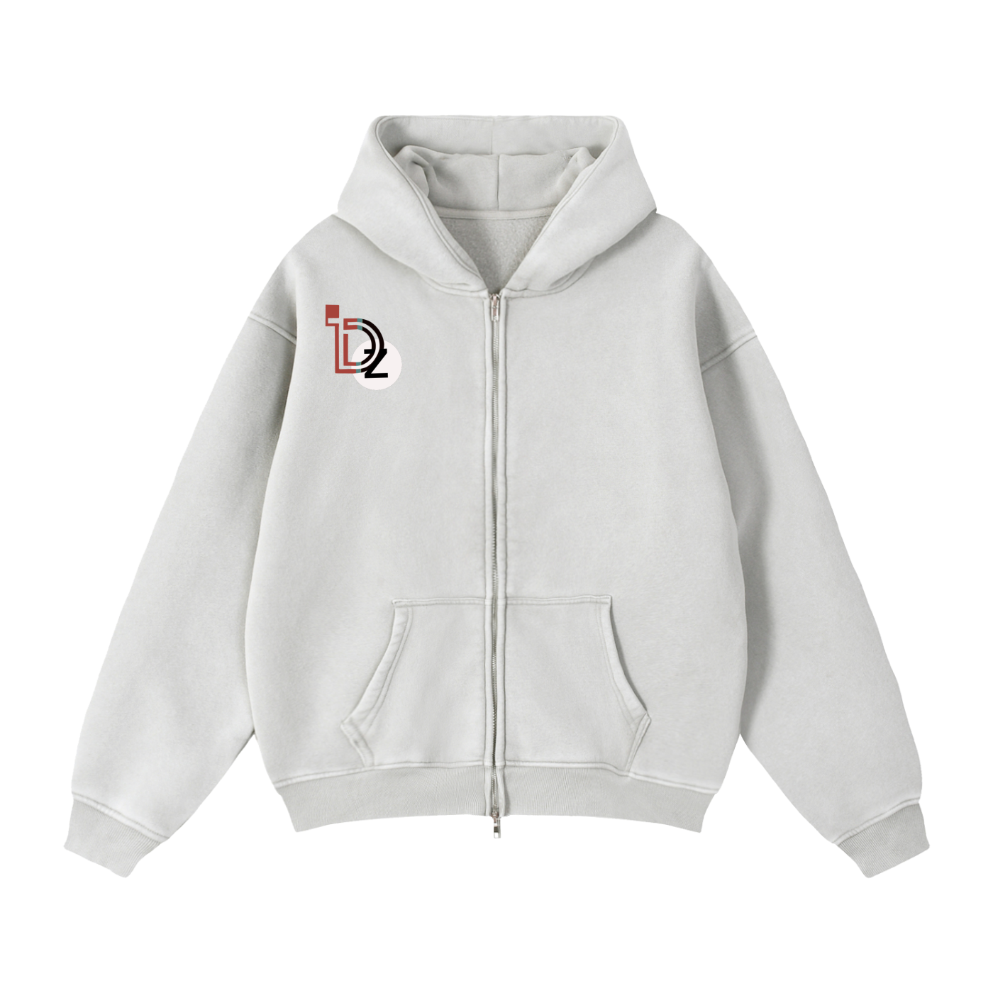 IN MY LANE Zip-Through Boxy Fleece Hoodie
