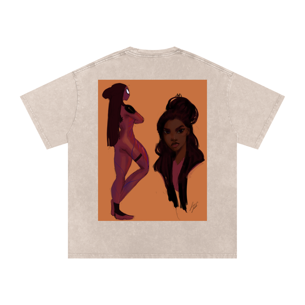 In Another Universe Snow Washed Oversized Cotton T-Shirt