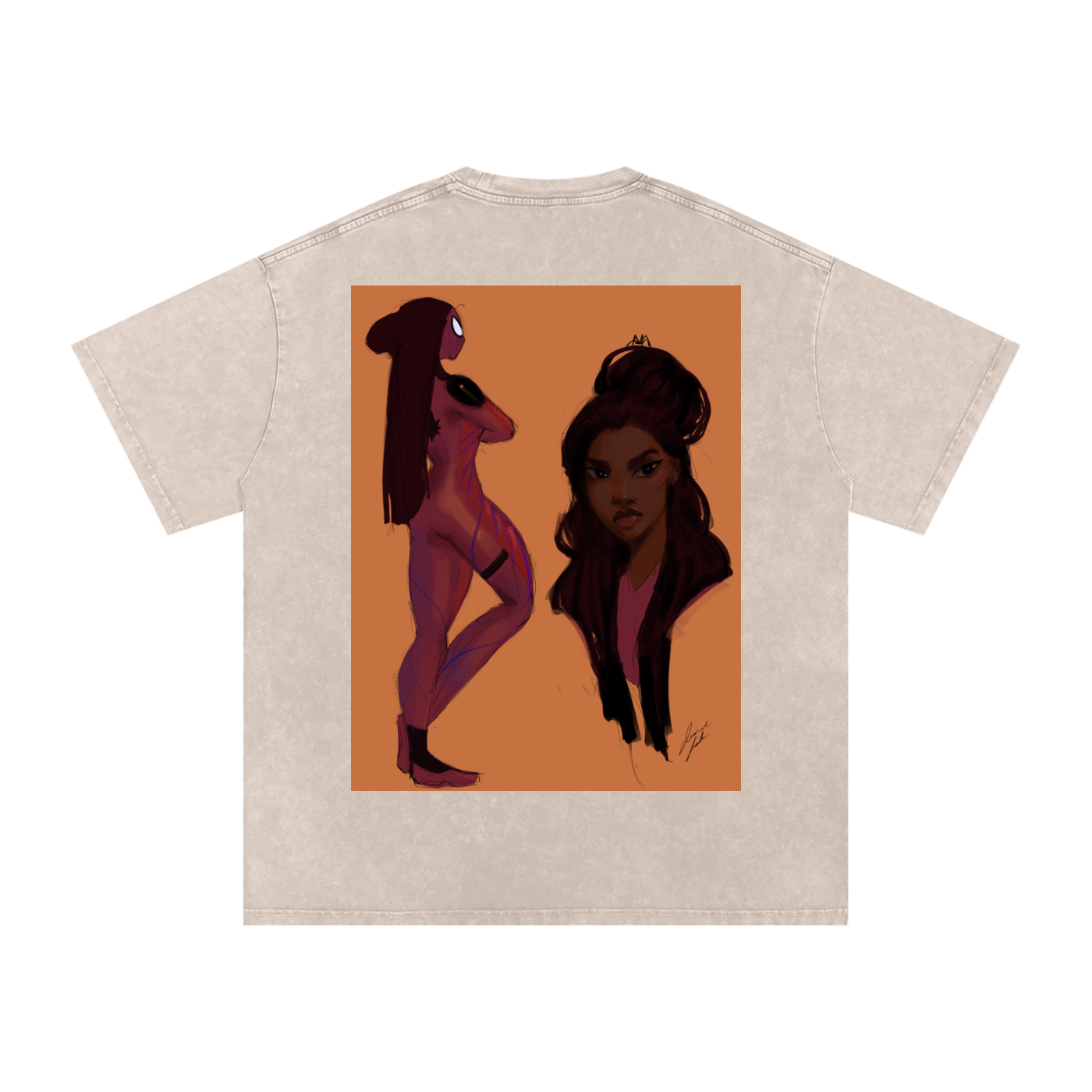 In Another Universe Snow Washed Oversized Cotton T-Shirt