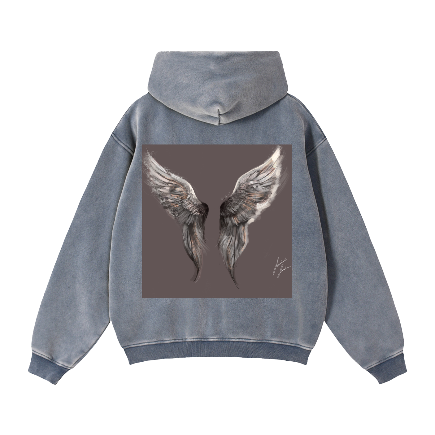 Wings Above Zip-Through Boxy Fleece Hoodie