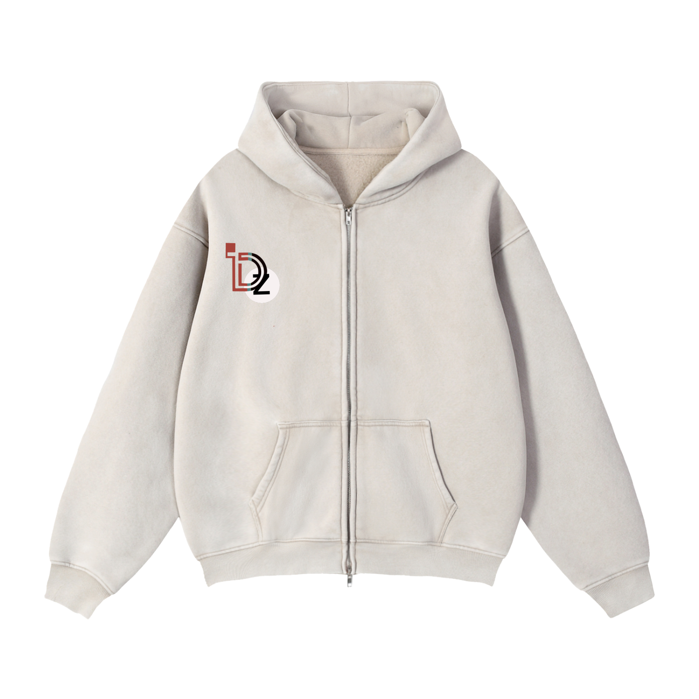Wings Above Zip-Through Boxy Fleece Hoodie