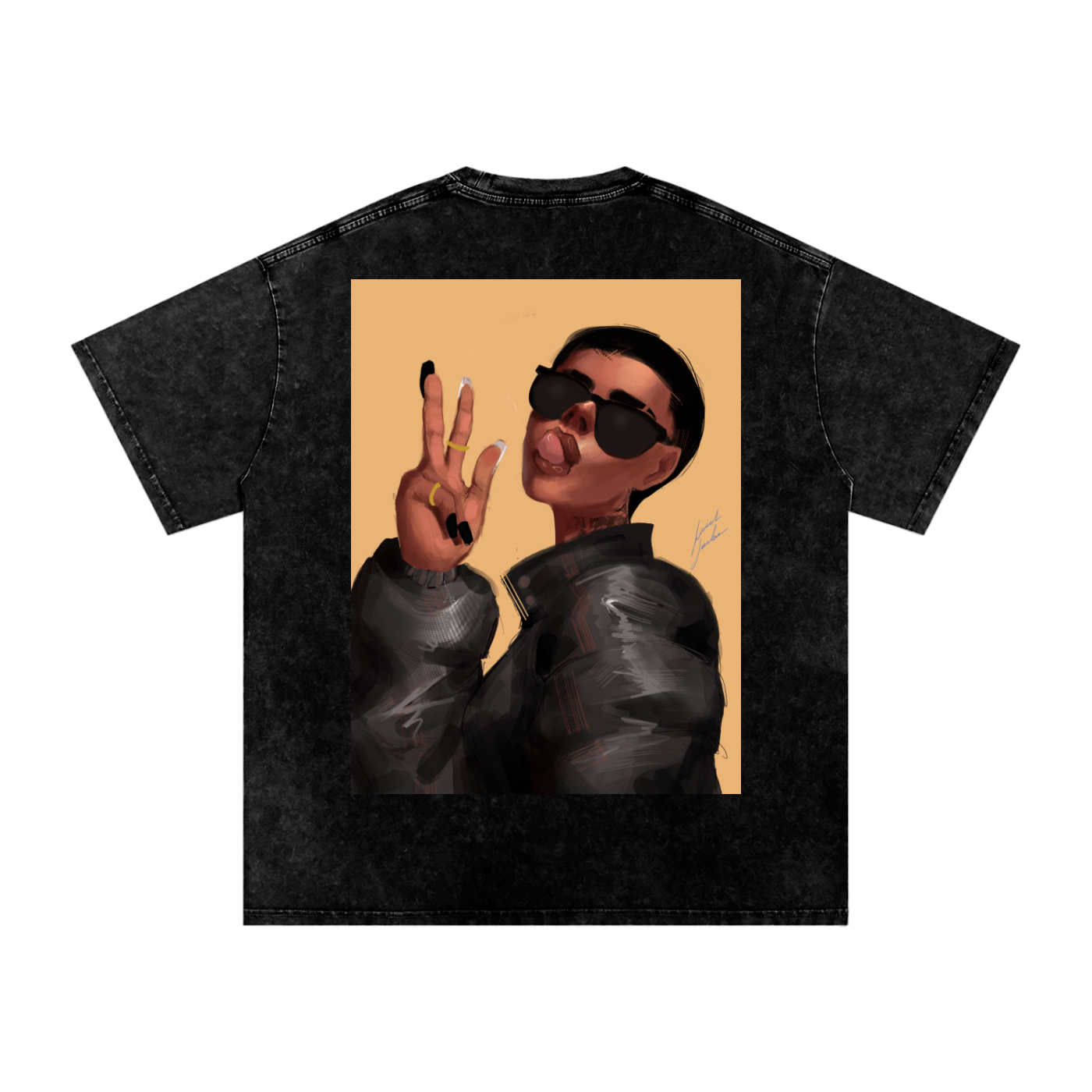 Peace or Goodbye Acid Wash Oversize T-Shirt - 250 GSM